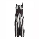 Zingj Summer New Hot Style Casual Slip Print V-Neck Sleeved Dress Dress-Outfit