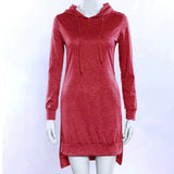 2020 Autumn Winter Fashion Sexy Hooded Collar Women's Mini Split Irregular Dress Casual Solid Long Sleeve Ladies
