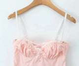 Lace Bustier Patchwork Cami Lace Up Mini Dress-Outfit