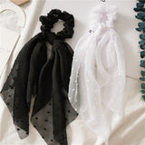Chiffon Ribbon Hair Scrunchies Hair Ties Rope Women Elastic Hair Bands Scarf Ponytail Holder Girls Hair Accessories