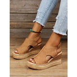 Summer New Fish Mouth Big Slope Hedging Buckle With Roman Wind High-Heeled