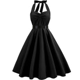 Women Polka Dot Print Summer Dress Sexy Retro White Halter Vintage Dress 2022 Robe Femme Pin Up Rockabilly Party