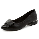 Brand Shoes Thick Heel Ladies Pumps Genuine Leather Pointed Toe Colorful Square Heels Party Handmade Shoes
