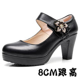 High-Heeled High-Heeled Waterproof Table Thick-Soled Model Walking Shoes Magic Beaded Women's Shoes With Cheongsam