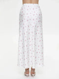 Satin Floral Midi Skirt- Outfit