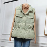 Ultra Light Down Vest Women Short Jacket White 90% Duck Down Coat Windproof Lightweight Warm Waistcoat Adjustable
