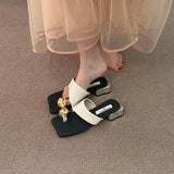 Evening French Dress With Coarse Coated Toe Cool Slippers Wear 2025 New Summer Buckle Beautiful Fashion