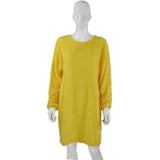 2020 Autumn Winter New Elegant Fashion O Neck Women's Dress Causal Loose Solid Plush Long Sleeve Ladies Dress Plus