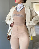 Style High Waist Women's Flared Pants-Outfit
