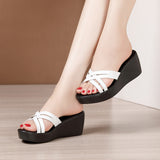 Heel Slope Sandals Slippers Women's Summer 2023 New Thick-Soled Waterproof Platform Fashionable And Fashionable To Wear 4143 Large