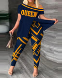Independent Station Spring And Summer Printing Fashion Suit 2-Piece Set For