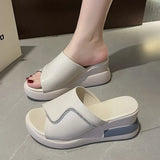 Zingj Summer New Slope Heel Sandals And Slippers For Women To Wear Fashionable Online Celebrity Muffin Thick Soles
