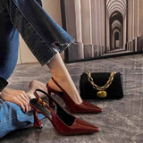 Spring And Summer New Small Pointed Thick Black Fashion Single Shoes Women Shallow Buckle Sexy French High-Heeled