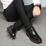 Zingj 2024 New Men's Business Shoes Men's Shoes Classic Round Head Belt Size Leather Shoes