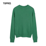 2021 Autumn Winter 15% Wool Sweater Solid Green Round Neck Sweater Soft Warm Knitted