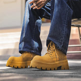 Zingj Style Vintage High-Top Leather Shoes 2023 New Locomotive Boots Autumn