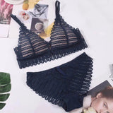 French Lace Front Closure Bra And Panties Set Women Sexy Lingerie Set Push Up Bralette Embroidery Underwear