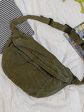 Vintage Wash Capacity Crossbody Bag-Outfit