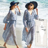 Multicolored Bohemian Floral Printed V-neck Chiffon Bats Sleeve Long Summer Beach Dress Women Beachwear Maxi Dresses
