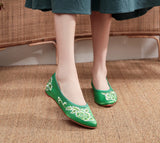 Zingj Shoes Single Shoes Spring And Autumn Fashion Embroidered Cloth Shoes Muller Women's Single Shoes Leisure A Foot