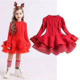 Winter Autumn Girl Dress Children Clothes Kids Dresses For Girls Party Dress Long Sleeve Knitted Sweater Toddler Girl