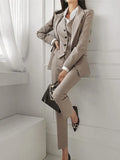 Fragrant Professional Suit Three-Piece Women's Spring And Autumn Temperament Coat Fashion Vest Professional Trousers