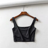 Sale 2020 Summer Women Sexy Sleeveless Tops Fashion Short Square Collar Tank Tops 4