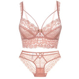 Top Classic Bandage Bra Set Lingerie Push Up Brassiere Lace Underwear Set Sexy Transparent Panties For Women
