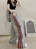 Contrast Side Stripe Baggy SweatpantsOutfit