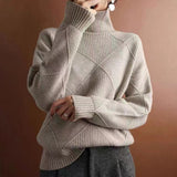 And Winter Sweater Women's High-Necked Hooded Ragged Sweater With A Solid Color Loose Lazy Bottom