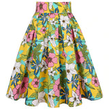 Preppy Style Women Short Skirt High Waist 2022 Floral Printed Jupe Longo Elegant Vintage Pleated Skirts Womens