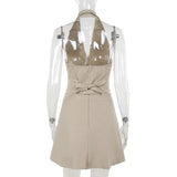 Buttoned Cropped Vest And Mini Skirt Set- Outfit