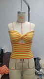Zingj And Summer 2024 Sweater Hot Style Women's Sexy Striped Sweater Knit Strap Wipe-Outfit