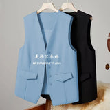 Vest Women's Small Vest 2025 Spring And Autumn New Repair Outside The Folding Women's Shoulder White Short Horse