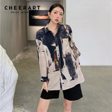 Fall 2021 Womens Fashion Long Sleeve Button Up Shirt High Fashion Oversized Shirt Print Designer Top And Blouse