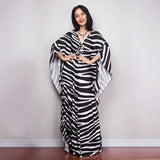 Print Deep V-neck Dress Batwing Sleeve Long Dresses Women 2022 Summer Dress Beachwear Bohemian Women Kaftan