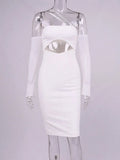 Summer Bodycon Dress White Women Party Dress 2022 New Arrivals Off The Shoulder Sequin Dress Evening Club Night