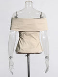 Socialite Light Ripe Wind Autumn 2025 New One-Line Collar Open Shoulder Splicing Design Slim Suit