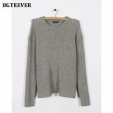 Casual Women Knitted Skirt Set O-neck Full Sleeve Pullovers Elastic Waist Skirts 2021 Autumn Winter Women Sweater