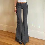 Zingj Wind Pure Color Low Waist Micro La Suit Pants Hot Girl Temperament Commuting Simple And Versatile Show Thin Floor