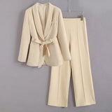 Women's Dress French Belt Dress Small Suit Jacket + Casual