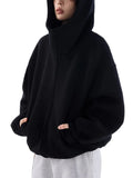 Zingj Silhouette Air Layer Gray Hooded Sweater Coat Men And Women Autumn Winter New Loose Heavy Cardigan