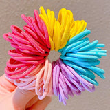 New Girls Candy Colors Nylon Basic Elastic Hair Bands Kids Rubber Bands Headband Scrunchie Fashion Hair