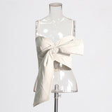 Sexy Fashion Temperament Design Top Dress 2025 Summer New Cross Bow Tie With Ultra-Short Breast Slings