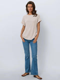 Summer Blouse Women's Short-Sleeved Shirt Casual Round-Neck Short-Sleeved