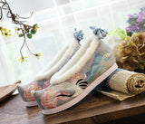 Zingj Shoes Hanfu Shoes Ancient Style Female Embroidered Cloth Shoes Inside The Raised Head Ancient Costume Shoes Cloth Shoes
