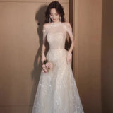 Engagement Evening Dress Woman 2025 New High-End Atmosphere Light Luxury Niche High-End High-End Wedding Temperament Banquet Host