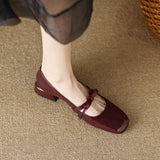 Zingj Retro Low Heel Thick Heel Bow Mary Jane Shoes Female Autumn 2024 New Patent Leather Shallow Mouth College Wind Single Shoes-Outfit