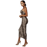 Zingj Autumn / Winter 2023 Women's Dress With Sleeveless V-Neck Dress Fashion Sexy Long Dress-Outfit