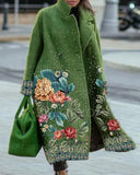 Autumn Long Sleeve Collar Printed Woolen
